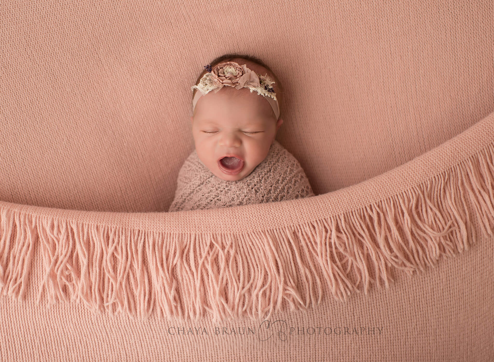 newborn baby yawning photo